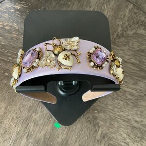 Chunky, Elegant Lavender Purple Embellished Bejeweled Headband